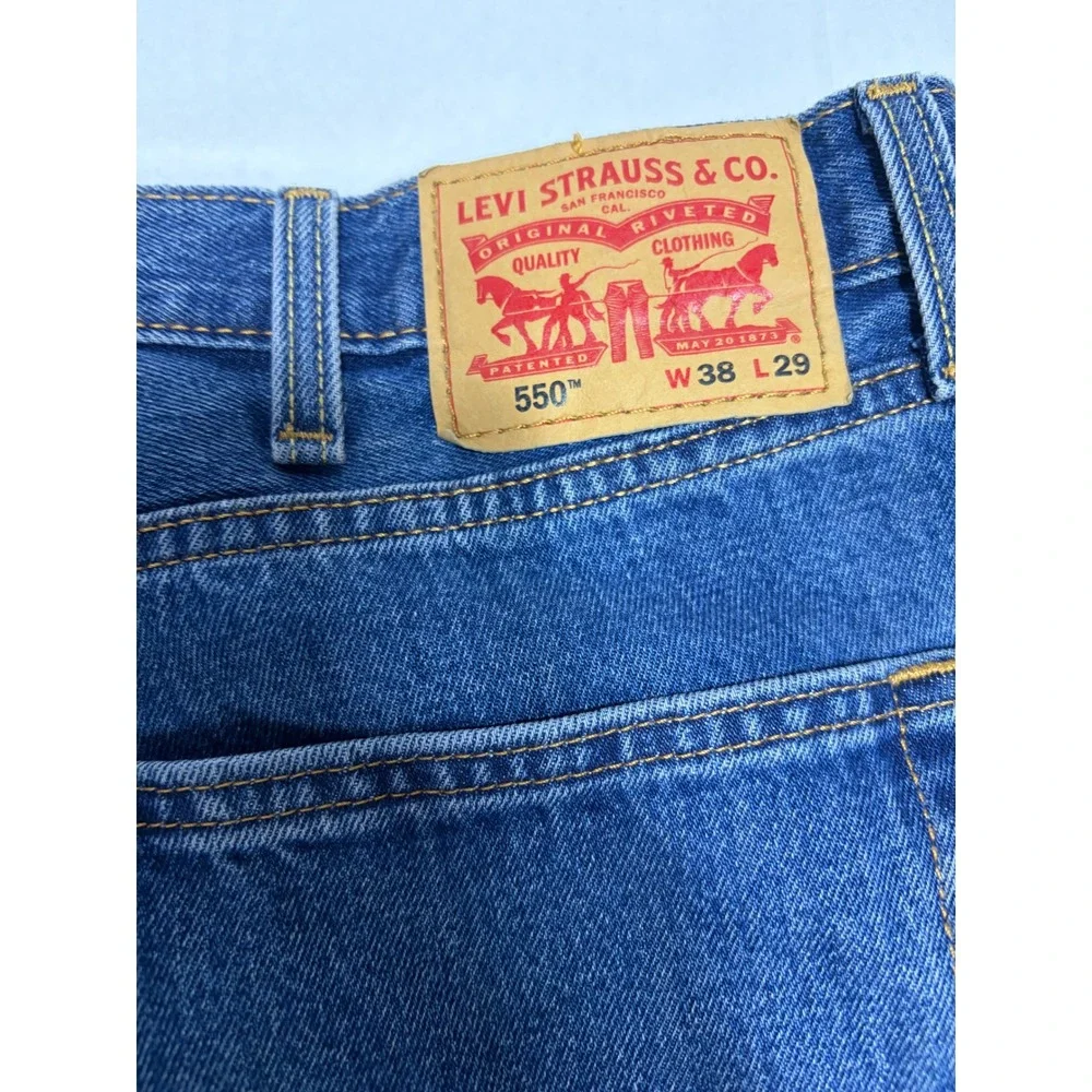 Levi 550 Relaxed Fit Tapered Leg Mens Blue Jeans W38 L29 Medium Wash Denim